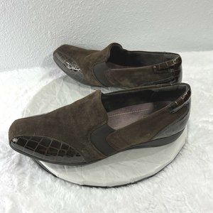 Clarks Everyday Active Air 60943 Black Suede Patent Leather Women Shoes 11 M